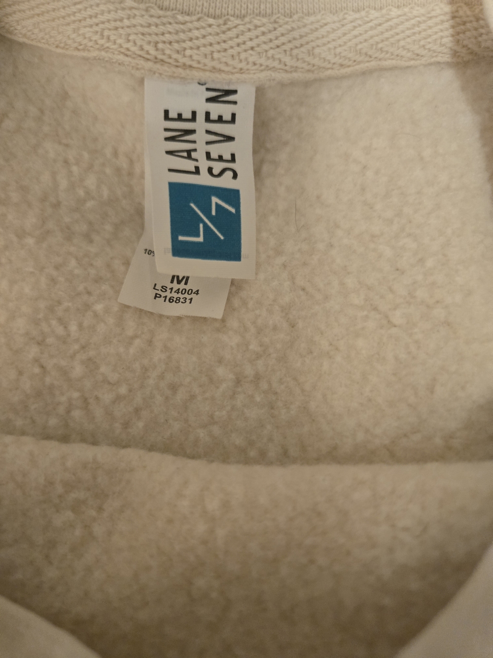 Lane Seven Cream Crewneck Sweatshirt with Green 'NEW YORK' Graphic - Picture 7 of 7